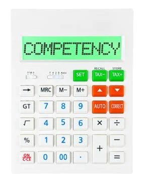 Calculator with COMPETENCY Stockillustratie