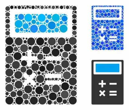 Calculator Composition Icon of Circle Dots Ilustração Stock