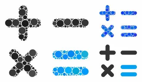 Calculator Composition Icon of Round Dots Ilustração Stock