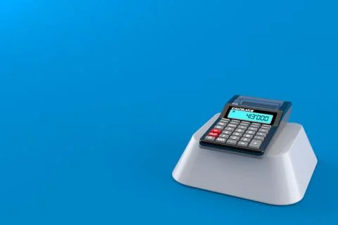 Calculator on computer key Illustrazione stock