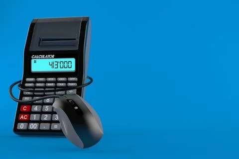 Calculator with computer mouse Illustrazione stock