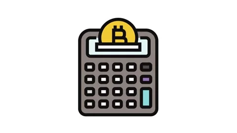 Calculator cryptocurrency mining color icon animation Stock Footage 326109556