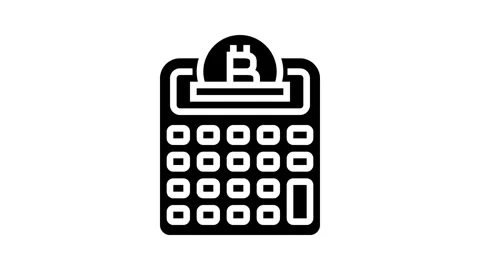 Calculator cryptocurrency mining glyph icon animation Stock Footage 326146746