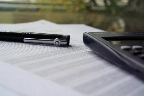 Calculator data number sheets (44) Stock Photos