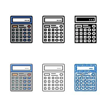 Calculator digital designs device for counting color icon vector Stock Illustration