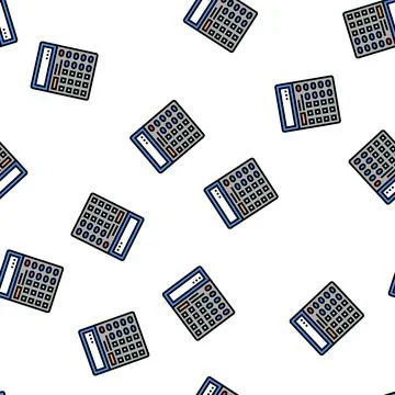 Calculator digital device for counting vector seamless pattern Stock Illustration