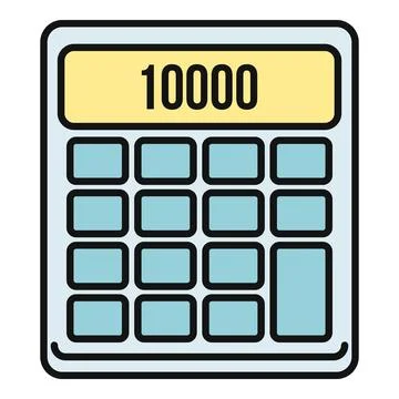 Calculator displaying number 10000 counting finance budget Stock Illustration