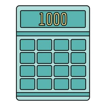 Calculator displaying number one thousand on screen Stock Illustration