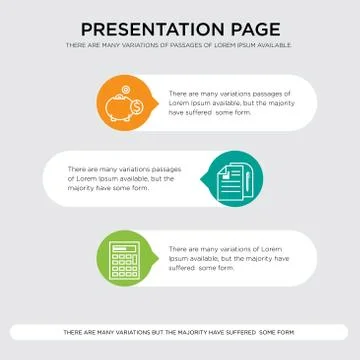 Calculator, document, money box presentation Stock-Illustration