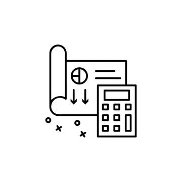 Calculator document paper icon. Element of manufacturing Stock Illustration