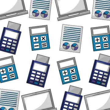 Calculator with documents and voucher Illustrazione stock
