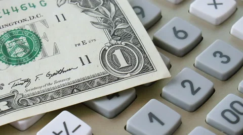 Calculator with dollar Stock Footage 68350075