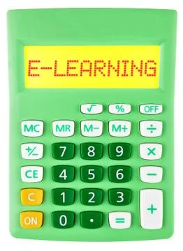 Calculator with E-LEARNING on display Foto stock