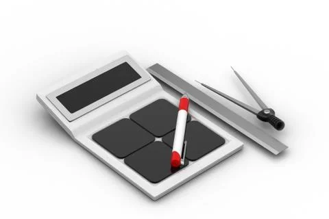 Calculator with Engineering tools Free Stock Illustration
