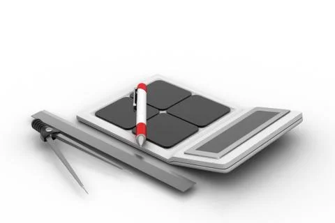Calculator with Engineering tools Free Stock Illustration