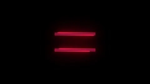 Calculator equal to stroke icon glowing neon red color animation Stock Footage 289382237