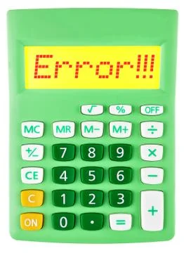 Calculator with Error on display Stock Photos
