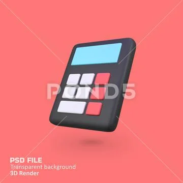 Calculator finance isolated 3d render icon illustration PSD Template