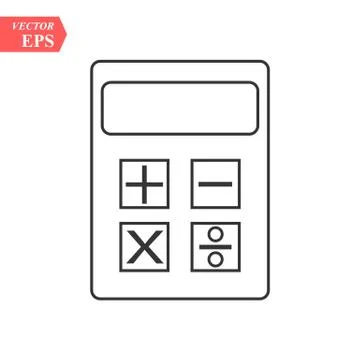 Calculator flat icon. Single high quality outline symbol of graduation for we Stock Illustration