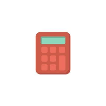 Calculator flat icon. solid and line icon Stock Illustration