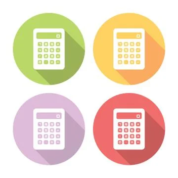 Calculator Flat Icons Set Stock Illustration