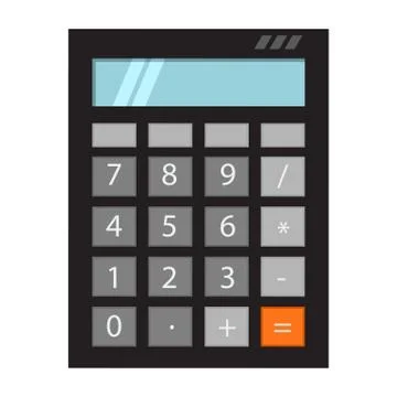 Calculator, flat solid color design, vector eps10 illustration icon Illustrazione stock
