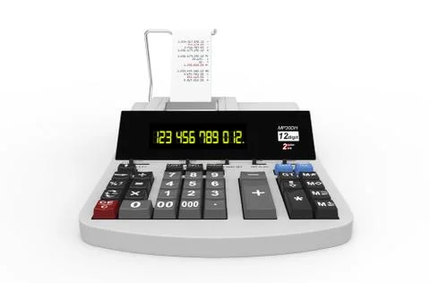 Calculator - Front View Stock Illustration