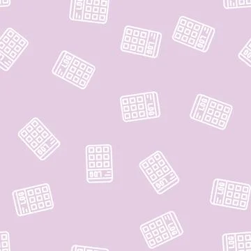 Calculator gadget line vector seamless pattern Stock Illustration