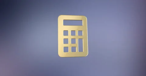 Calculator Gold 3d Icon Video stock 68097515