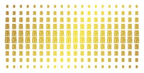Calculator Golden Halftone Array Stock Illustration