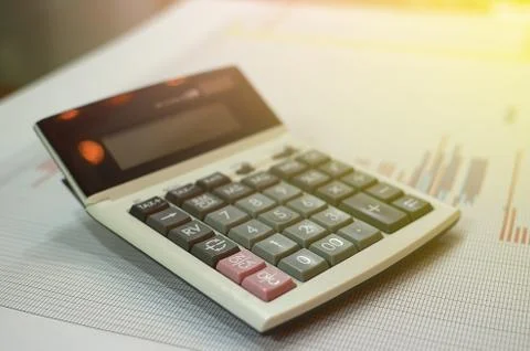 Calculator on graph Foto stock