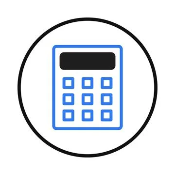 Calculator graphic calculation tool with digital display for mathematical f.. Stock Illustration
