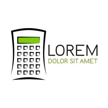 Calculator with green display Stock Illustration