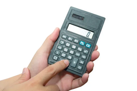 Calculator in Hand Stock Photos