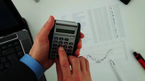Calculator in hands Stock Footage 60739263