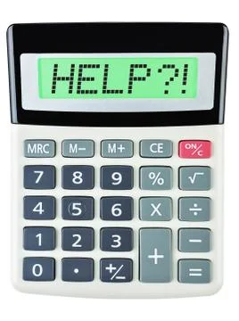 Calculator with HELP Foto stock