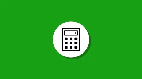 Calculator icon animation with zoom effect on green screen background, moti.. Stock Footage 327762844