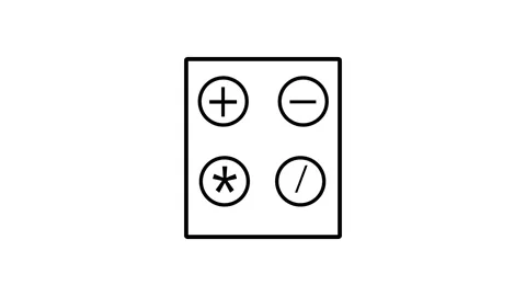 Calculator icon with basic mathematical symbols Stock Footage 276613942
