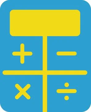 Calculator icon blue math counting school device Stock Illustration