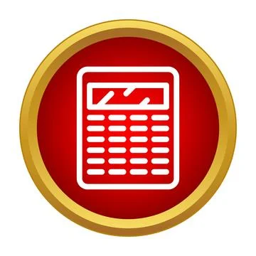 Calculator icon button for financial mathematical calculations Stock Illustration