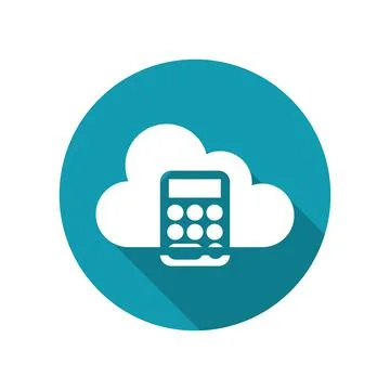 Calculator icon on cloud. isolated on white background. vector 스톡 일러스트