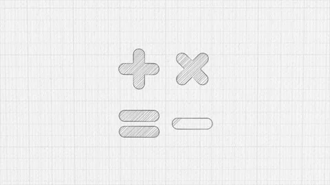 Calculator icon with color drawing effect. Doodle animation. 4K Stock Footage 185618637