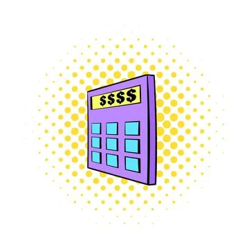Calculator icon in comics style Stock-Illustration