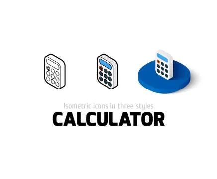 Calculator icon in different style Stock Illustration