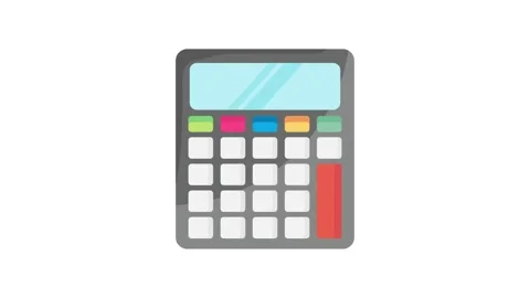 A calculator icon displayed on a plain white background, illustrating a dev.. Stock Footage 332531652