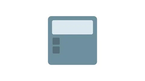 Calculator icon featuring a green button and a blue button, symbolizing cal.. Stock Footage 332905268