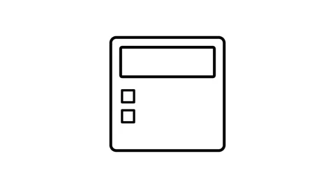 Calculator icon featuring a green button and a blue button, symbolizing cal.. Stock Footage 332914277
