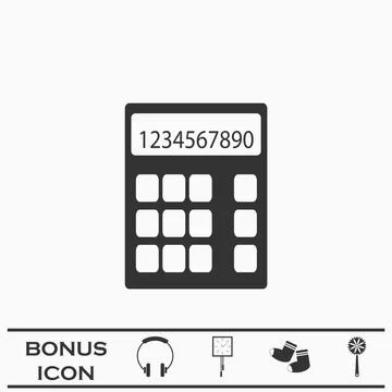 Calculator icon flat. Stock Illustration