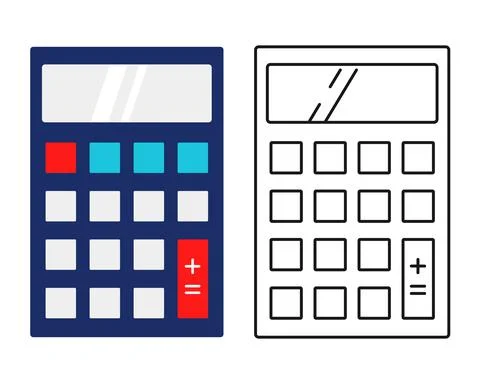 Calculator icon in flat style Stock Illustration