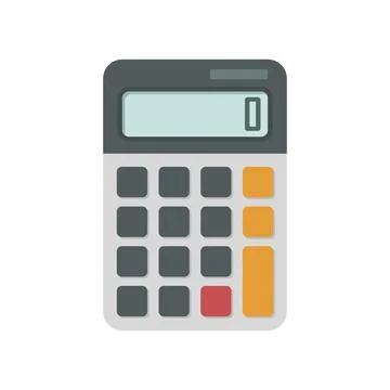 Calculator icon in flat style. Mathematics vector illustration on isolated .. Stock Illustration